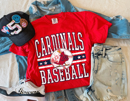 CARDINALS BASEBALL STARS TEE (RED)