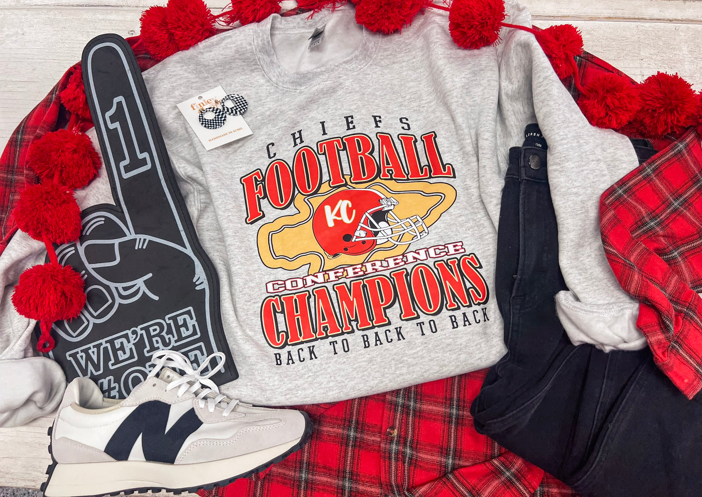 CHIEFS FOOTBALL CHAMPIONS SWEATSHIRT (ASH)