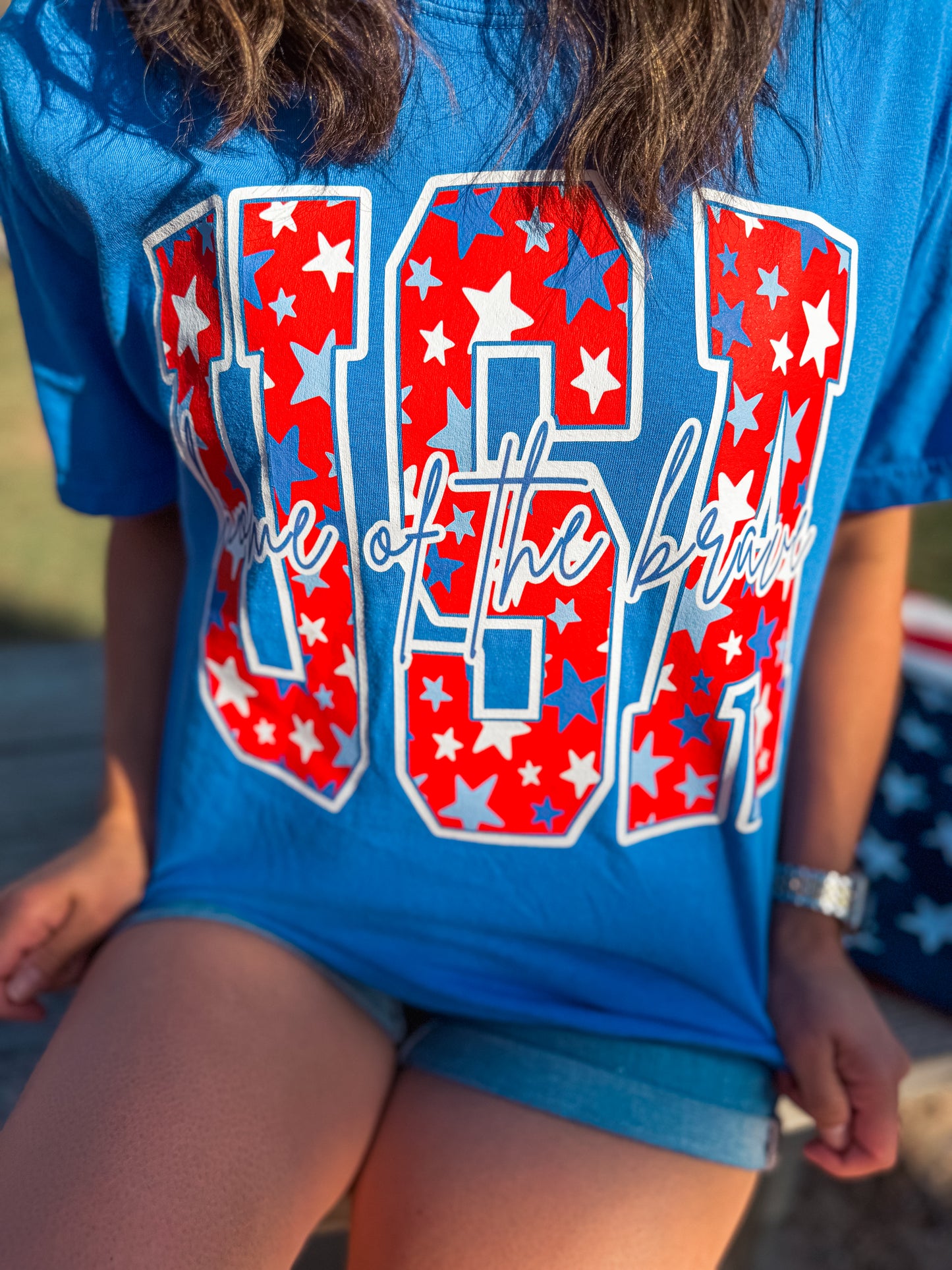 USA HOME OF THE BRAVE (BLUE)