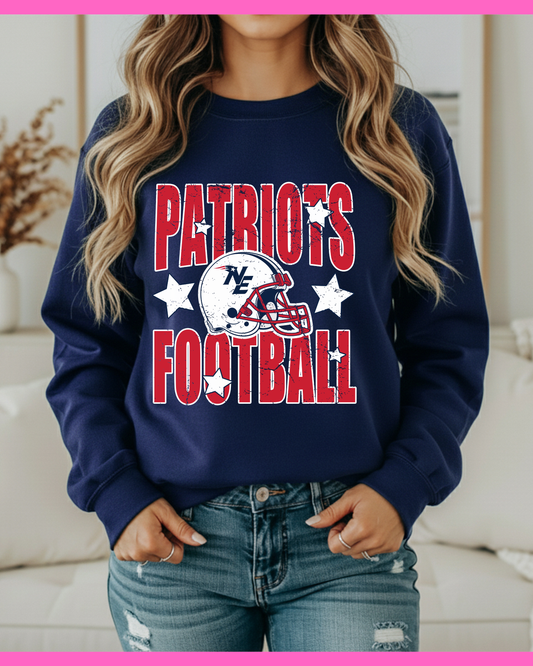 NEW ENGLAND FOOTBALL NEW STARS SWEATSHIRT (NAVY)
