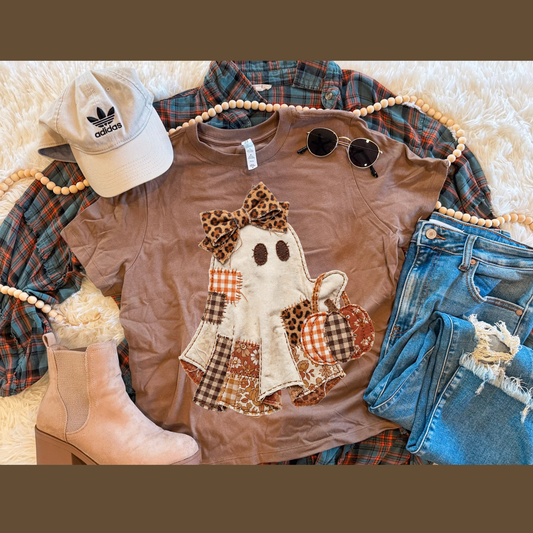 PATCHWORK GHOST TEE (BROWN BC)