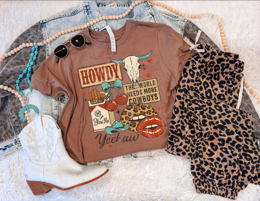 HOWDY COLLAGE TEE (COCOA)