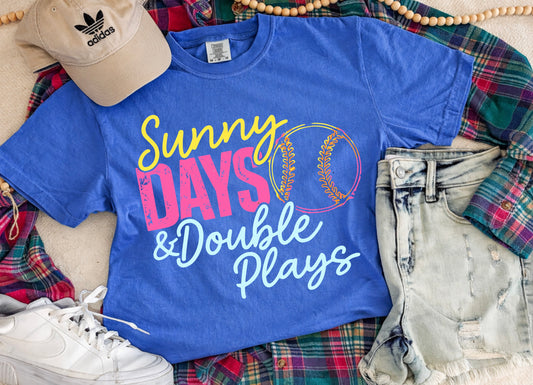 SUNNY DAYS & DOUBLE PLAYS TEE (FLO BLUE)