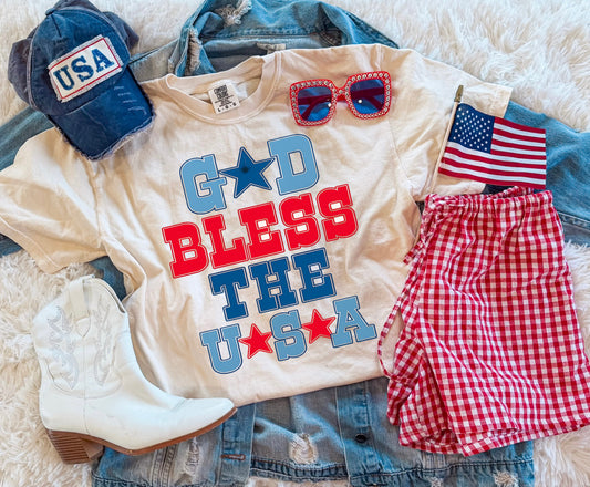 GOD BLESS AMERICA TEE (IVORY)