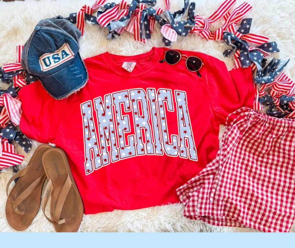 AMERICA STARS TEE (RED)