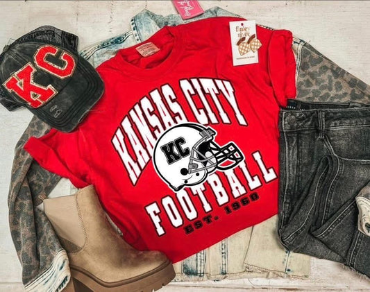 KANSAS CITY FOOTBALL EST. 1960 TEE (RED CC)