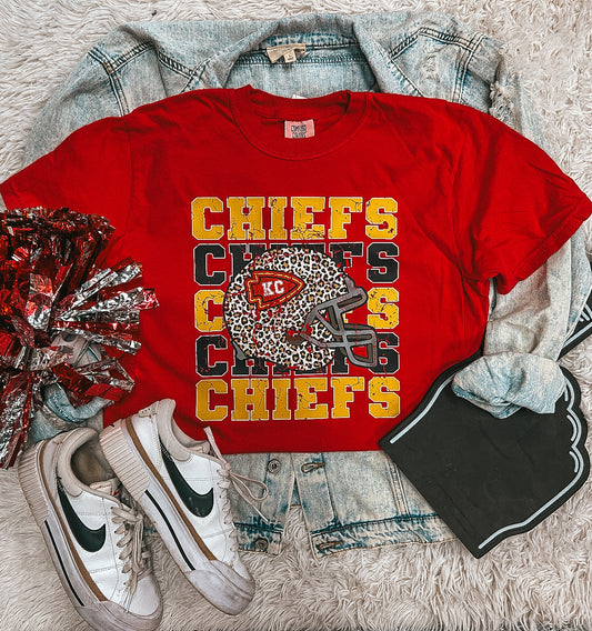 CHIEFS STACKED TEE (RED CC)