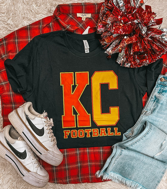 KC FOOTBALL TEE ( BLACK CC)