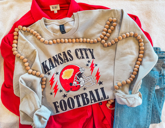 KANSAS CITY FOOTBALL BOLT SWEATSHIRT (SAND SW)