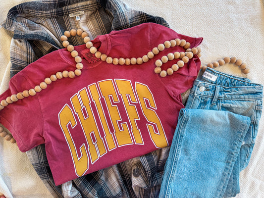 VINTAGE CHIEFS OVERSIZED FONT TEE (CRIMSON CC)
