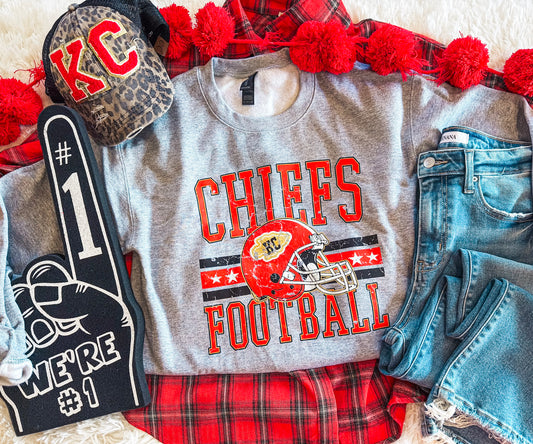 CHIEFS FOOTBALL NEW BLOCK SWEATSHIRT (S GREY)