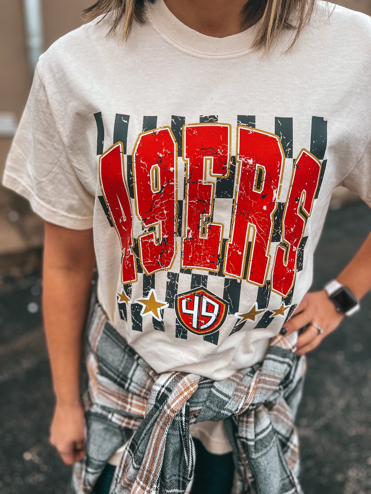 49ERS CHECK TEE