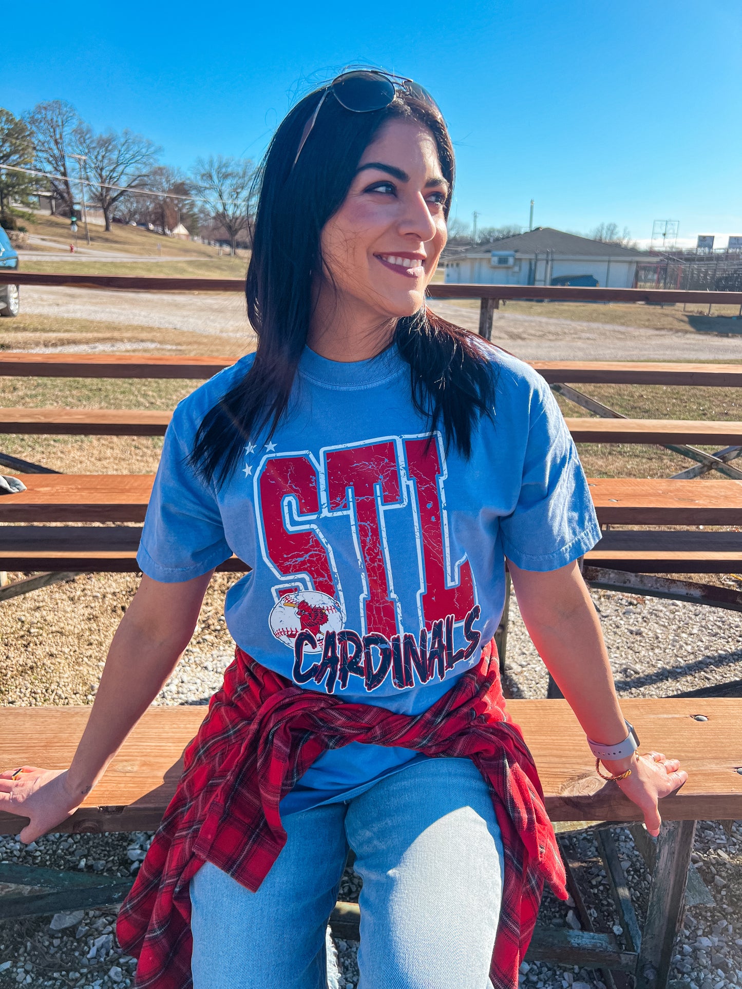 STL CARDINALS TEE (WASHED DENIM CC)