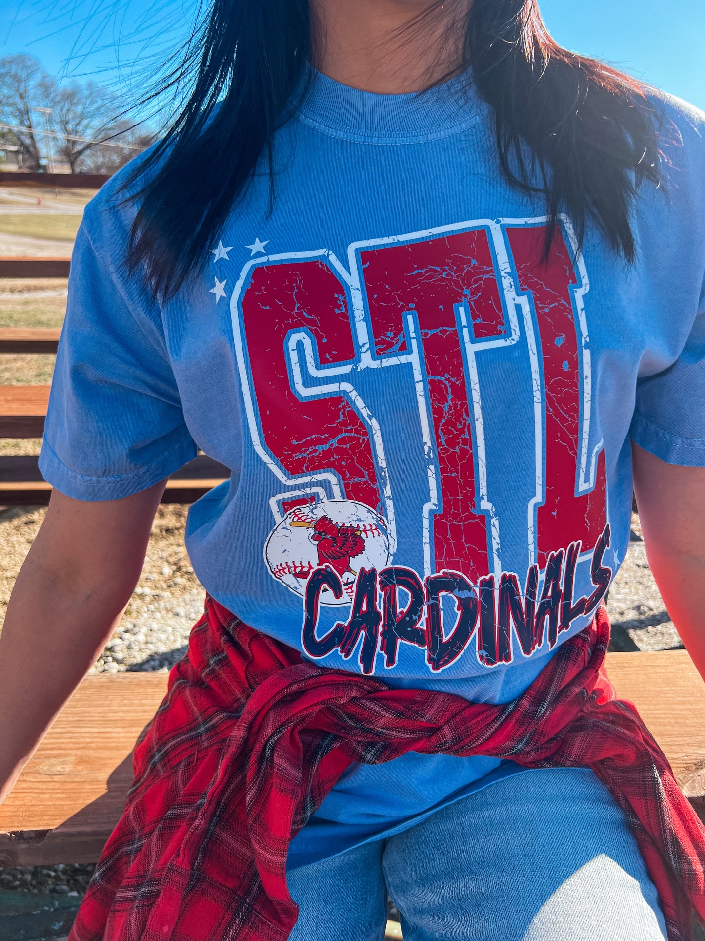 STL CARDINALS TEE (WASHED DENIM CC)