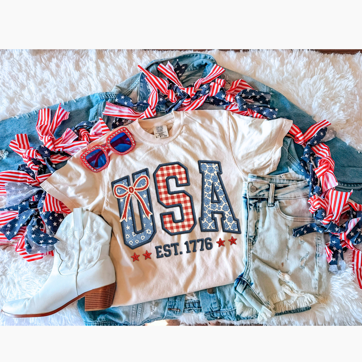 USA PATCHES TEE (IVORY)