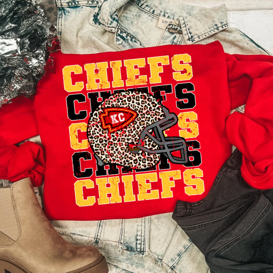 RED CHIEFS STACKED HELMET SWEATSHIRT