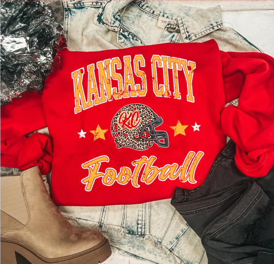 KANSAS CITY FOOTBALL VINTAGE SWEATSHIRT (RED)