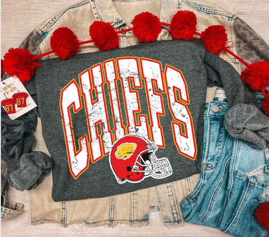 CHIEFS OVERSIZED FONT SWEATSHIRT (D.GREY)