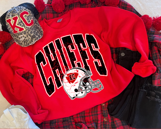 CHIEFS OVERSIZED FONT SWEATSHIRT (RED)