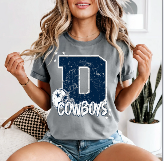 DALLAS FOOTBALL SCRIPT TEE (GREY CC)