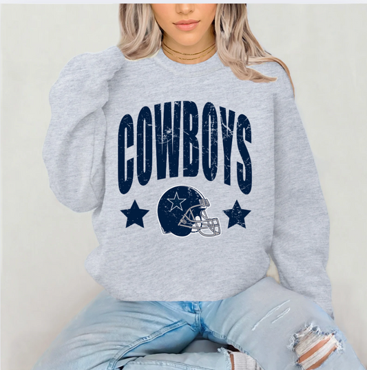 COWBOYS OVERSIZED STARS SWEATSHIRT (S. GREY)
